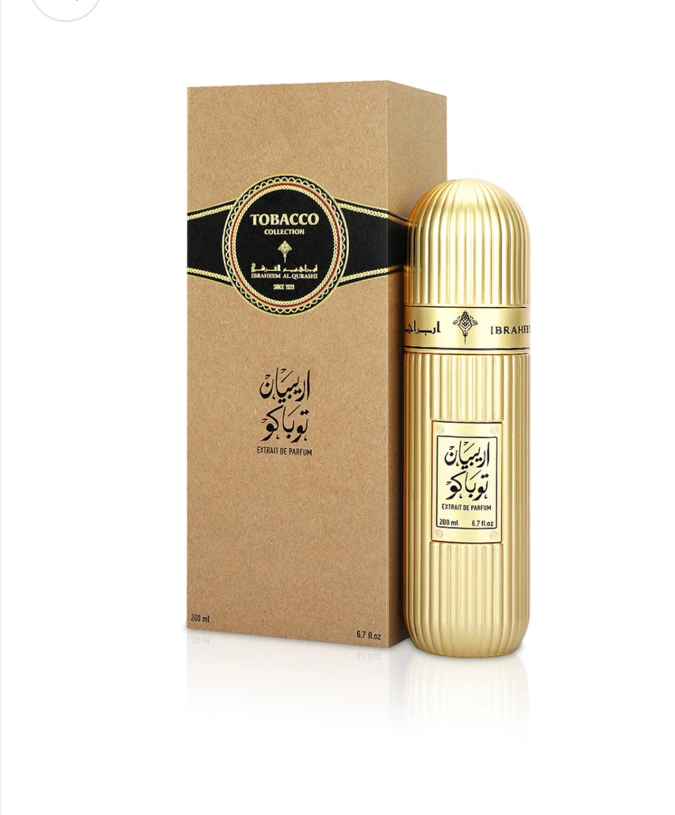 Tabacco arabo - Estratto di profumo misto di nicchia (flacone d'oro da 100 ml) - Ibrahim Al Qurashi (IBRAQ)