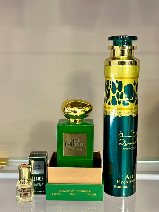 Kit vert ispirato armani vert contiene 3 prodotti profumo 100ml + 5ml olio + profumo ambiente 300ml