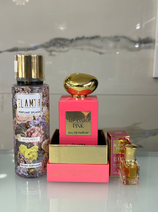 Kit principessa pink contiene 3 prodotti profumo 100ml EDP + olio 5ml + 200ml acqua profumata corpo