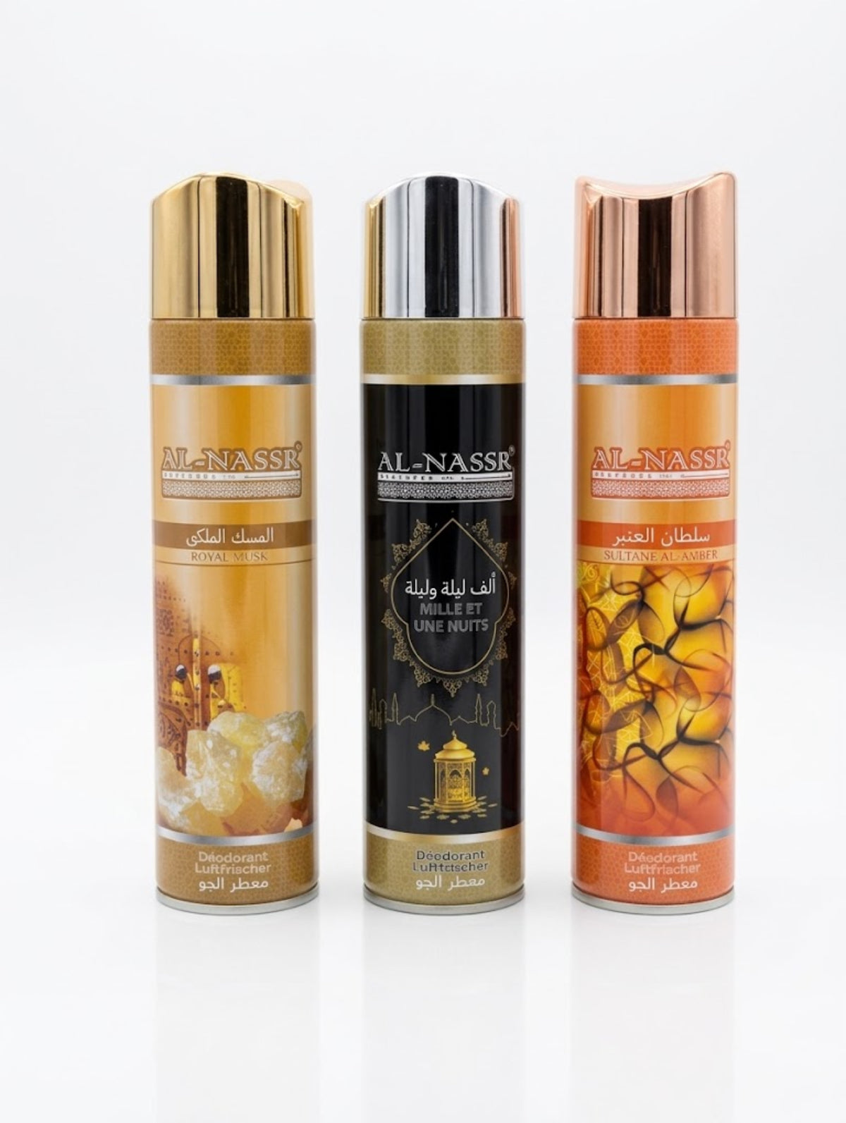 Set Bestseller Profumatori per Ambienti Orientali Al-Nassr – 3x300ml Spray per Casa e Tessuti