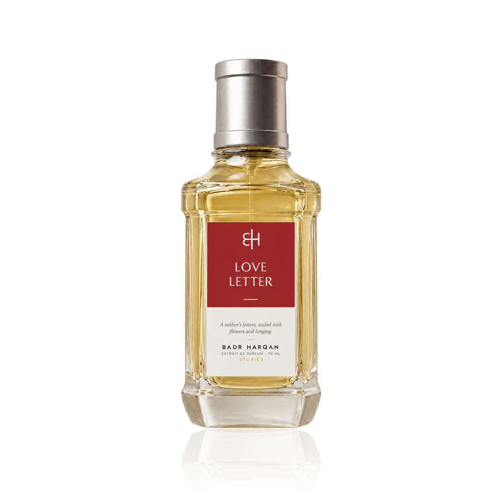 Badr Harqan Love Letter Extrait de Parfum 70 ml, flacone con etichetta rossa